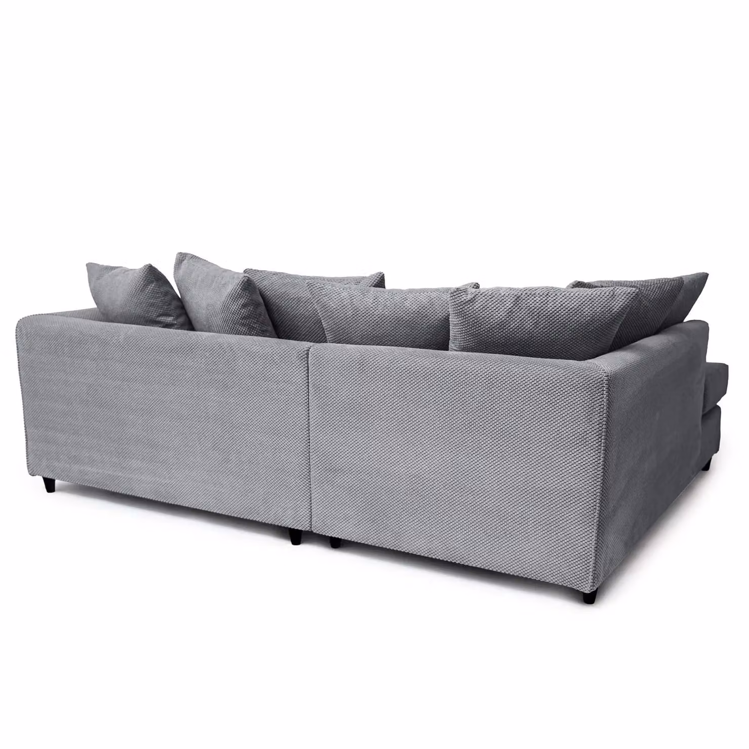 Abakus Direct Jumbo Grid Left Hand Corner Sofa in Grey with Scatter Cushions, W/D/H: 212 x 164 x 80 cm – 4