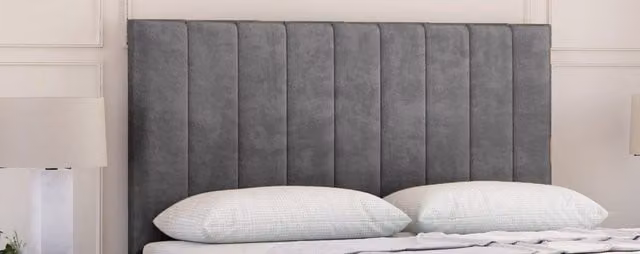 Sloomy Kansas King Size Divan Bed Base with 2 Drawers and 26 inch Struts Headboard in Dark Grey, W/D/H: 180 x 200 cm
