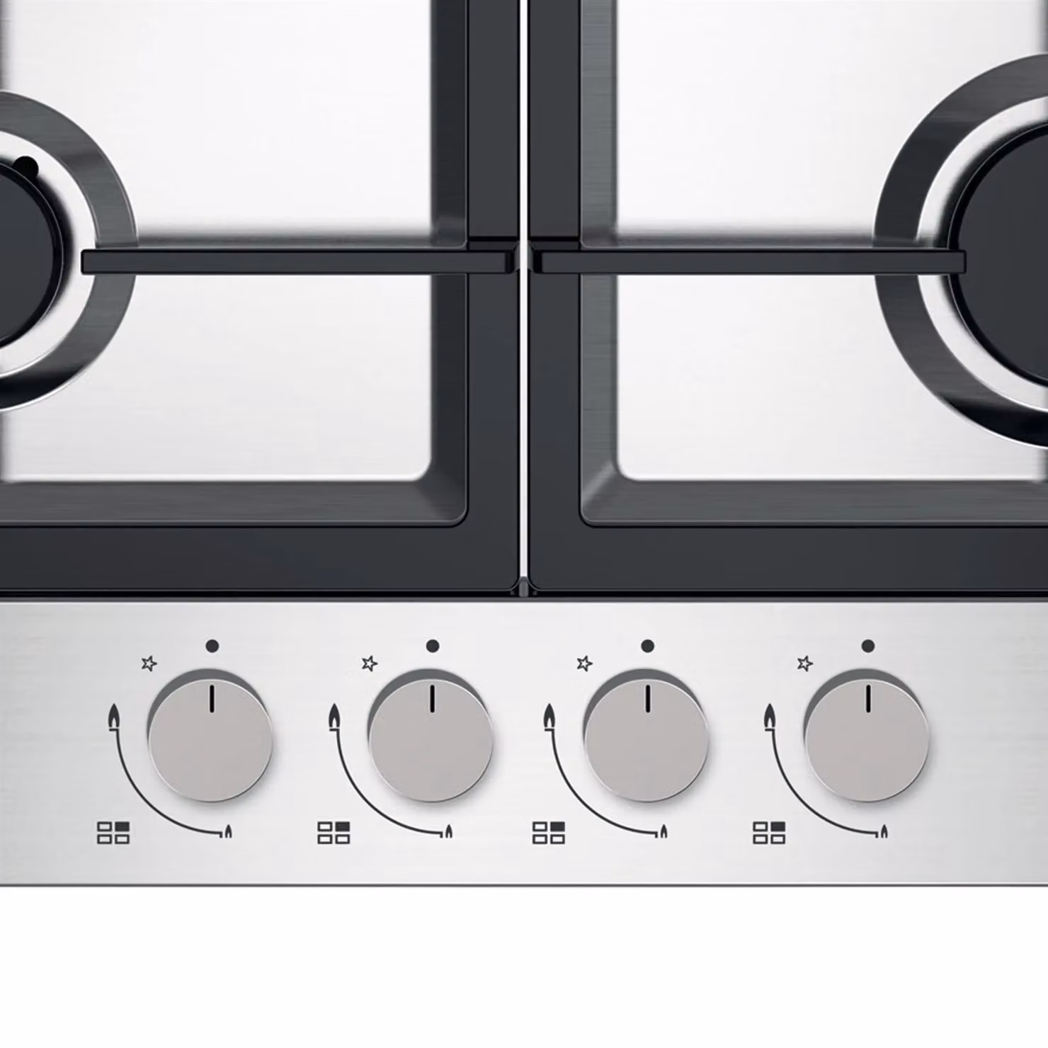 Statesman 4 Burner Gas Hob in Silver, 60 cm – 3