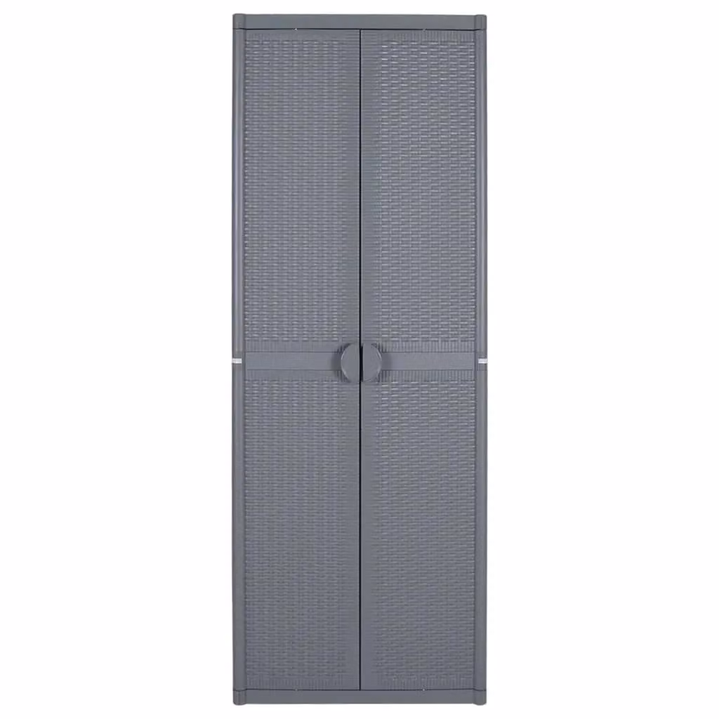 Berkfield Home Grey Rattan Garden Storage Cabinet with Internal Shelves, W/D/H: 65 x 45 x 172 cm – 2