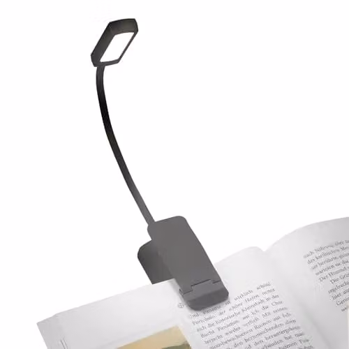 Briloner Black Rechargeable LED Clip On Reading Lamp with CCT Colour Selection and Dimmable Touch Control, W/D/H: 29 x 4 x 4 cm – 1