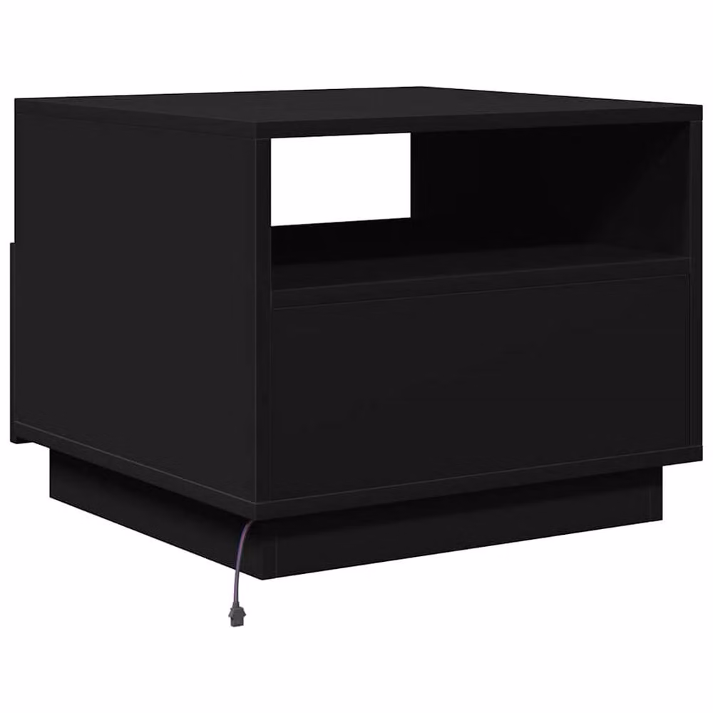 Berkfield Home Modern Coffee Table with LED Lights, Black, W: 50 cm, D: 49 cm, H: 40 cm – 5