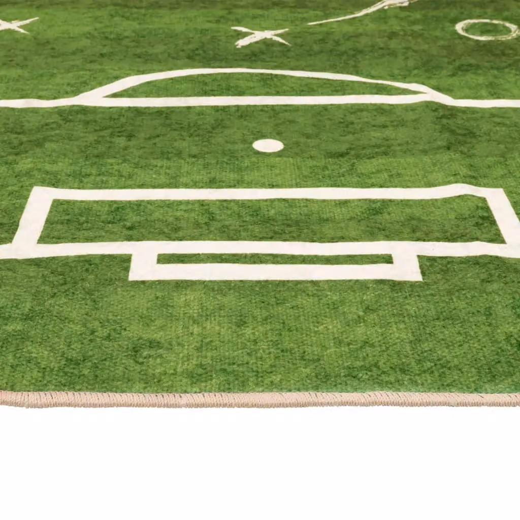 Berkfield Home Kids' Football Field Rug, Green, Washable and Anti-Slip, W: 160 cm, D: 230 cm – 4