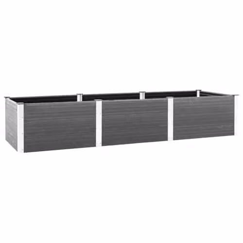 vidaXL Grey WPC and Steel Raised Garden Bed W: 300 cm, D: 100 cm, H: 54 cm – 1