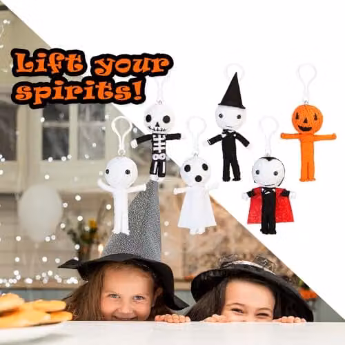 VFM e-Store Halloween Voodoo Dolls Clip On Multicolour Plush Accessories, 6 Pack, 10 cm – 5