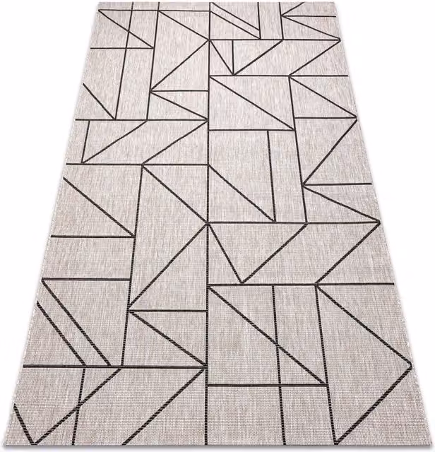RugsX Floorlux Geometric Grey Rectangular Rug, W: 110 cm, D: 60 cm – 1