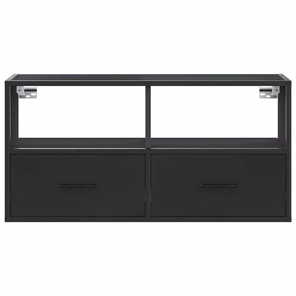 Berkfield Home Industrial TV Cabinet in Black, W/D/H: 80 x 31 x 39.5 cm – 4