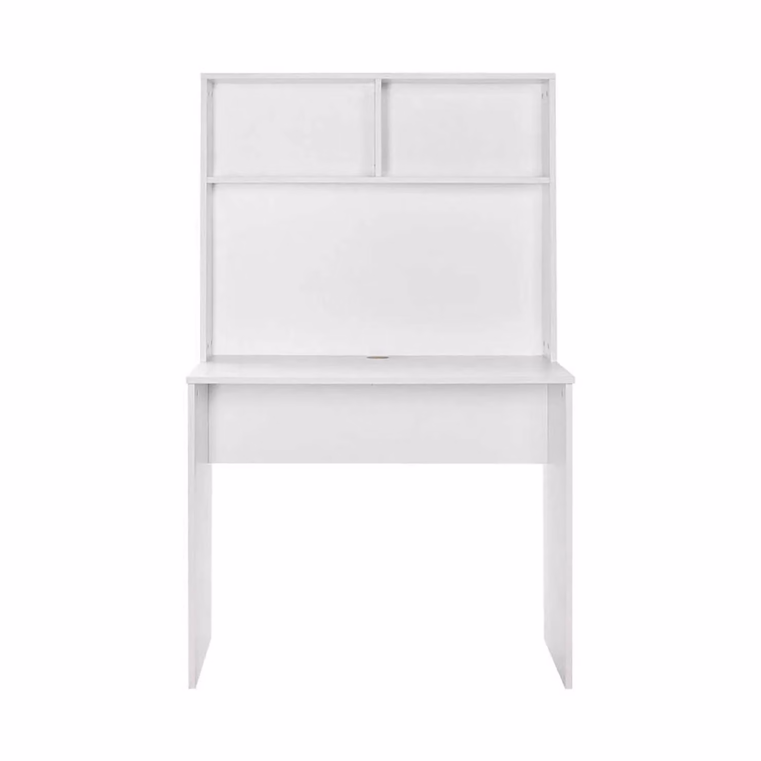 FWStyle Matt White Home Office Study Desk with Storage Hutch, W/D/H: 148.0 x 90.0 cm – 2