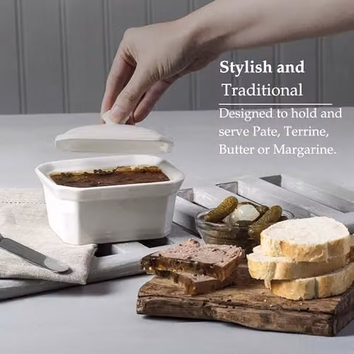 WM Bartleet & Sons 1750 Porcelain Butter and Terrine Dish with Lid, White, 14cm – 3