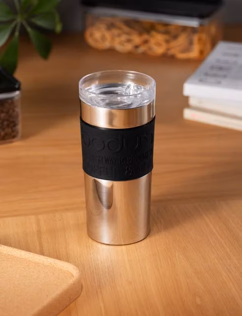 Bodum Silver Vacuum Travel Mug with Lid, 355ml