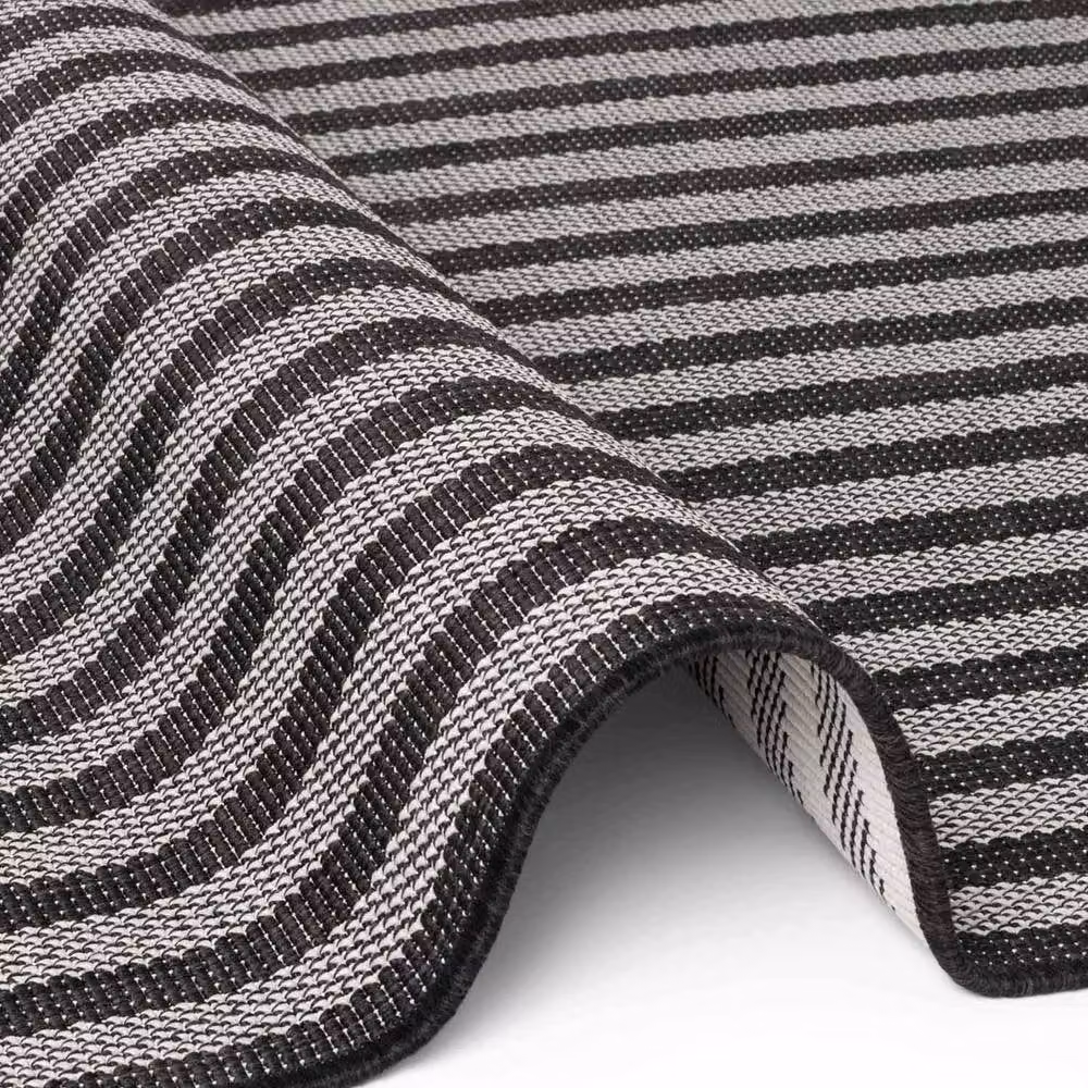 Ted Baker Linley Striped Flatweave Indoor Outdoor Rug in Black, W/D/H: 120 x 170 cm – 3