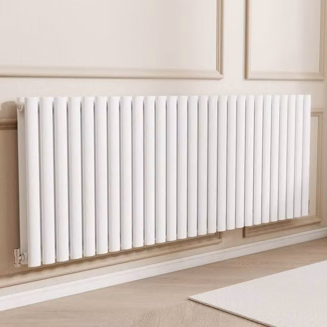 Banyetti Orva White Horizontal Double Oval Column Radiator, W/H: 60.0 x 159.3 cm