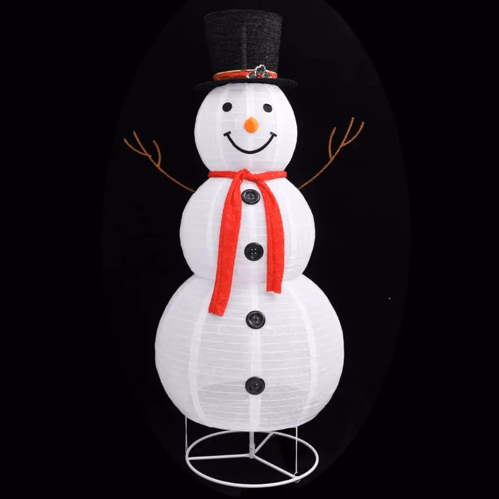 Berkfield Home Decorative Christmas Snowman Figure with LED Lights in Red, White and Multicolour, Height: 180 cm – 4