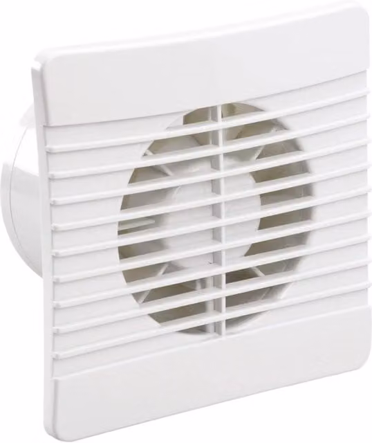 Airvent 100mm Low Profile Axial Wall Mounted Fan with Humidistat and Pullcord, White