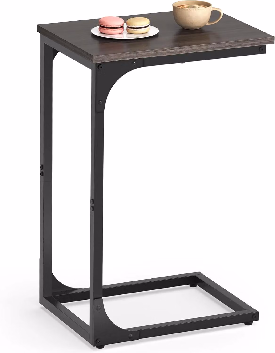 VASAGLE Industrial C-Shaped Metal Frame Side Table in Brown – 6