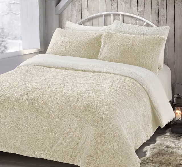 VELOSSO Plain Polyester Duvet Cover and Pillowcase Set in Beige and Yellow, 200 x 200 cm