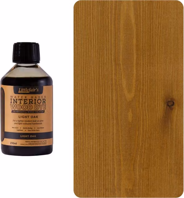 Littlefair's Indoor Wood Stain in Light Oak, Brown, 0.25l