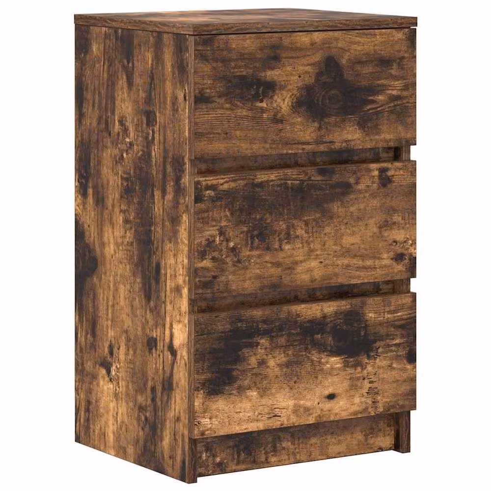 Berkfield Home Durable Bedside Cabinet with 3 Drawers in Smoked Oak Brown, W/D/H: 39 x 35 x 65 cm – 2