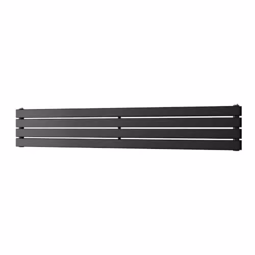 UK Radiators Typhoon Axis Black Horizontal Designer Double Panel Steel Radiator W: 160 cm, H: 27.2 cm – 2