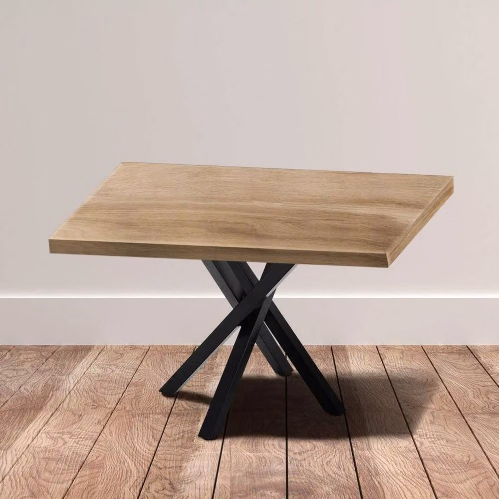 FLAVORA Industrial Matt Black Metal Dining Table and Desk Legs – 3