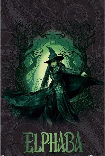 Wicked 2 Glow Elphaba Green Paper Poster