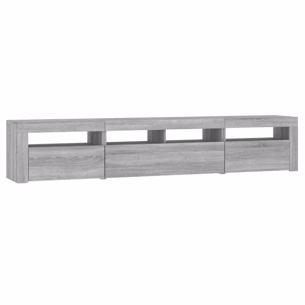 Berkfield Home Modern TV Cabinet with LED Lights in Grey Sonoma, W: 210 cm, D: 35 cm, H: 40 cm – 2
