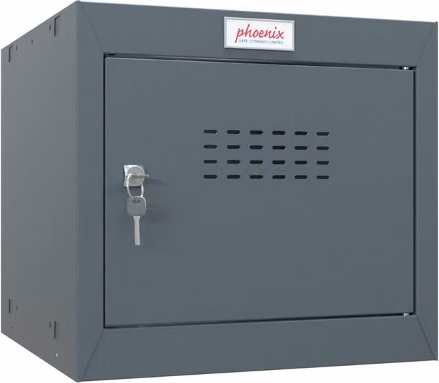 Phoenix Safe Company CL0344AAK Size 1 Cube Locker in Dark Grey with Key Lock, 44 Litres