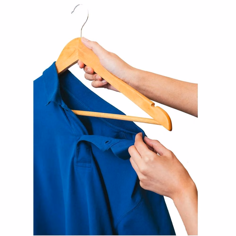 Nordara 20-Piece Brown Wooden Coat Hangers with Trouser Bar – 2