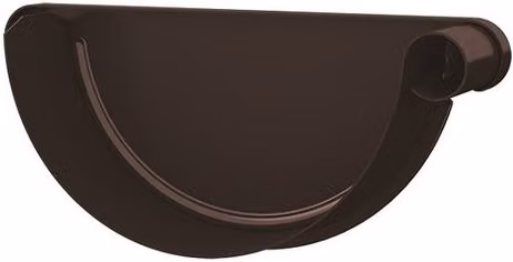 Lindab Steel Gutter Right Hand Stop End, 190mm, Brown