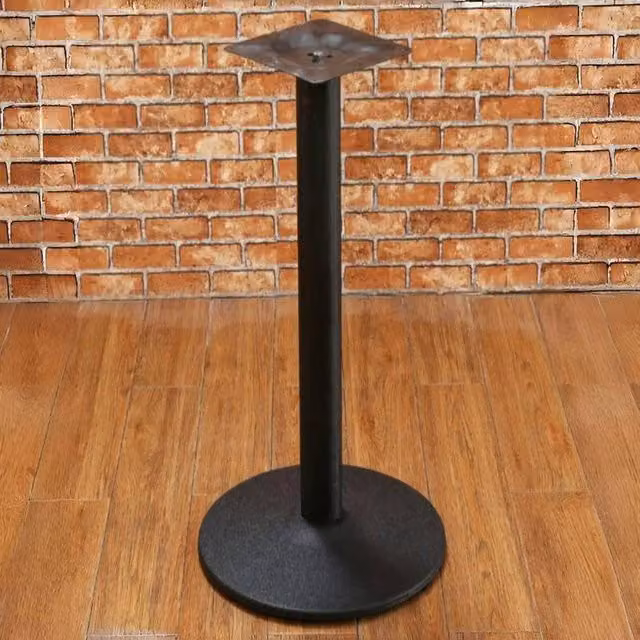 KORVIXA Single Pedestal Table Leg Support Stand in Black, H 75.0 cm x W 44.5 cm x D 100.0 cm
