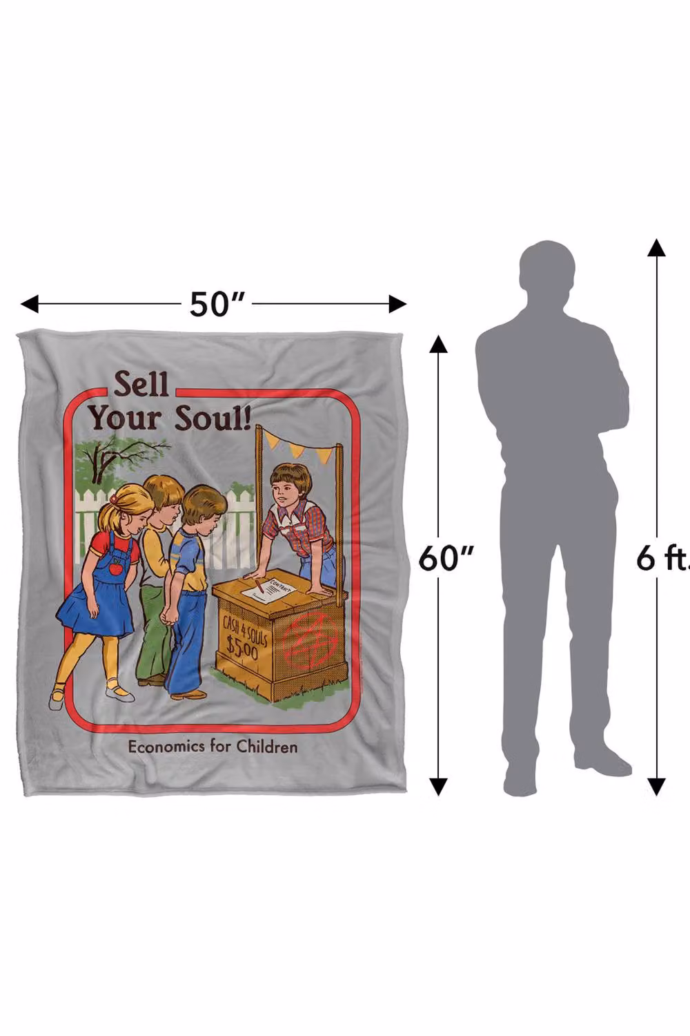 Steven Rhodes Sell Your Soul Multicolour Super Soft Fleece Throw Blanket W/D: 152 x 127 cm – 3