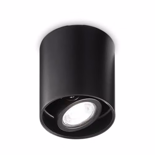 Netlighting Mood Black Surface Mounted Cylinder Ceiling Lamp with GU10 Bulb – 1