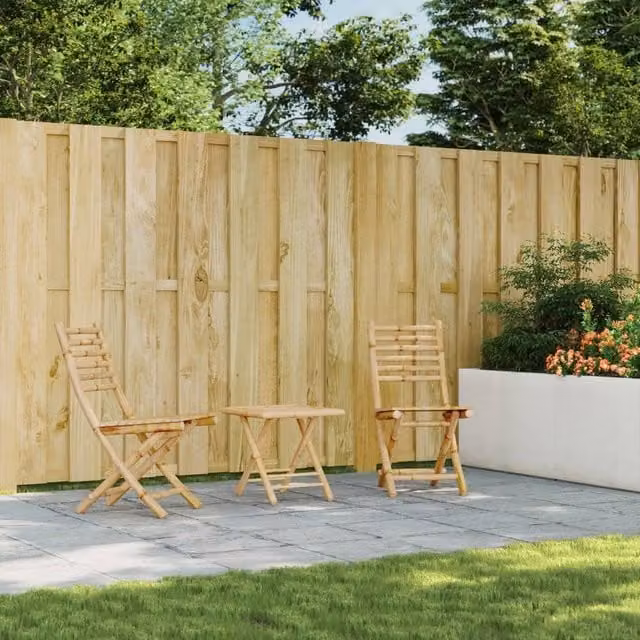Berkfield Home Beautiful Folding Bamboo Garden Chairs, 2 Pack, Brown, W/D/H: 43 x 54 x 88 cm