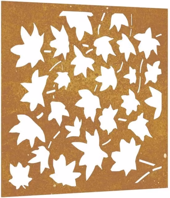 Berkfield Home Brown Corten Steel Maple Leaf Garden Wall Decoration, W/H: 55 x 55 cm