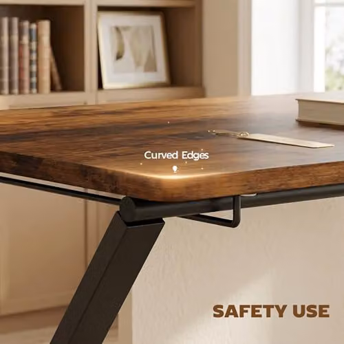HOMCOM Compact Folding Computer Desk in Rustic Brown, W/D/H: 86 x 66 x 82 cm – 5