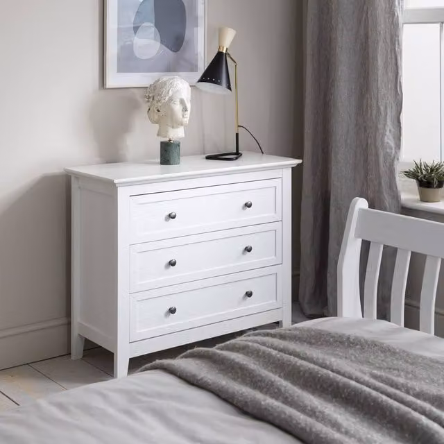 Nöa and Nani Karlstad 3 Drawer Wide Chest of Drawers in White
