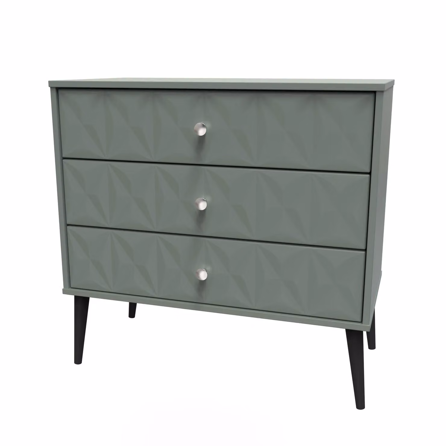 2 U Toledo 3 Drawer Chest in Pale Green and Black with Modern Geometric Metal Design – 2