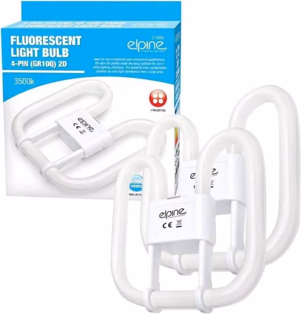 BARGAINS-GALORE Set of 2 White 38W Slim Fluorescent 4-Pin Energy Saving Lamp Tubes (Cool White)