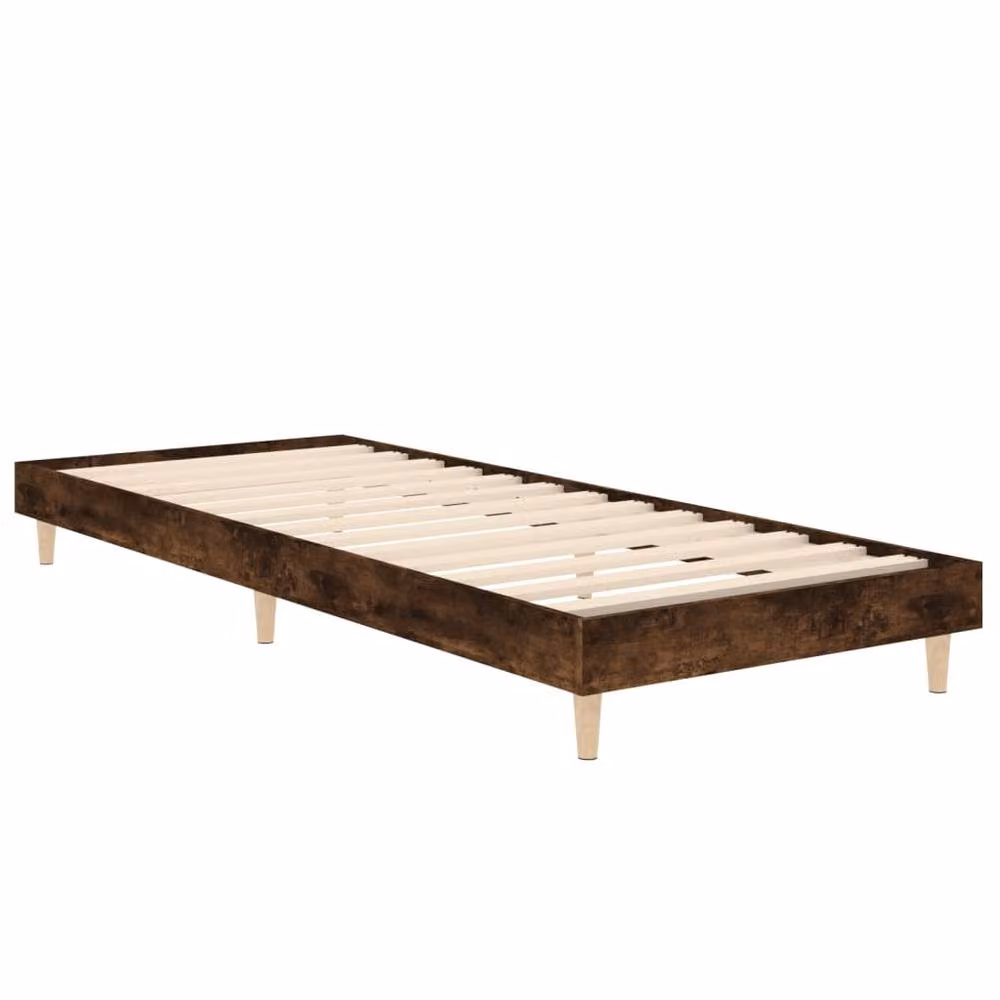 Berkfield Home Smoked Oak Small Single Bed Frame in Brown, W/D/H: 75 x 190 cm – 3