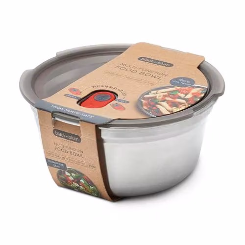 Black + Blum Stainless Steel Lunch Bowl, 950ml, Grey and Red – 1