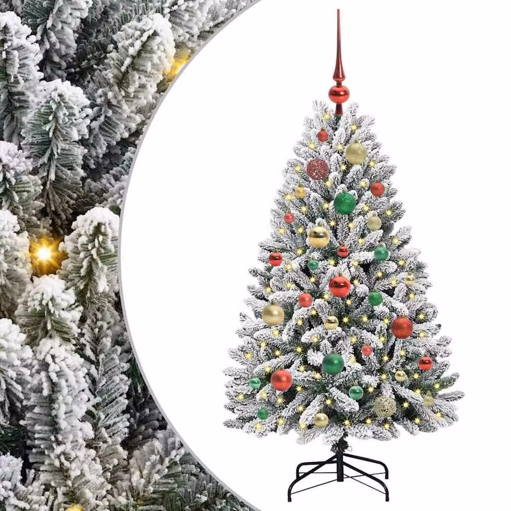 Berkfield Home Elegant Artificial Christmas Tree in Green and White, Height: 120 cm – 3