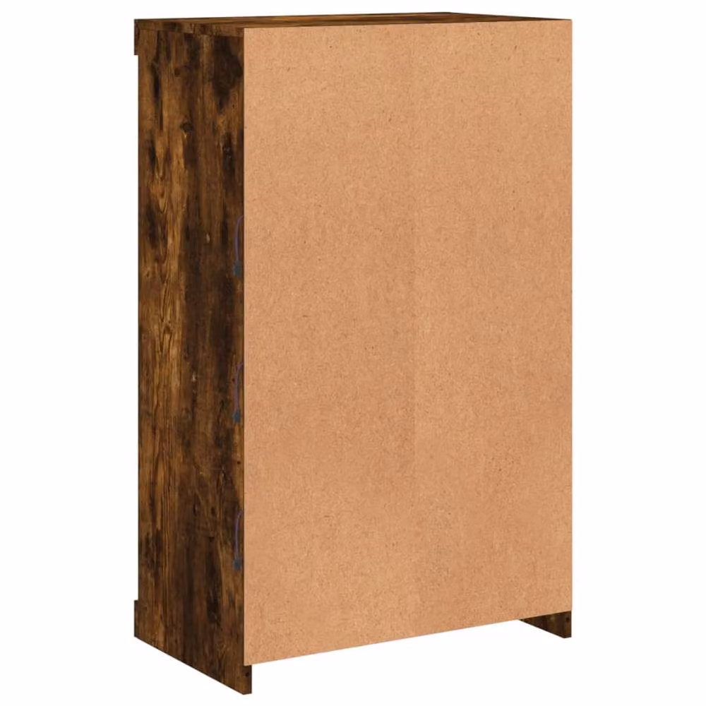 Berkfield Home Smoked Oak Sideboard with Integrated LED Lights, Brown, W: 60.5 cm, D: 37 cm, H: 100 cm – 4