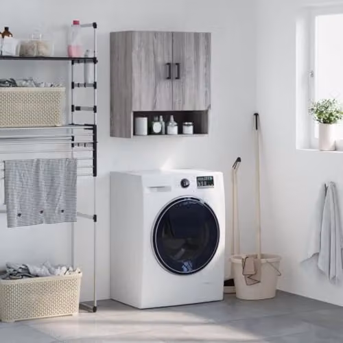 vidaXL Modern Wall Mounted Cabinet in Grey Sonoma, W: 60 cm, D: 31 cm, H: 70 cm – 2