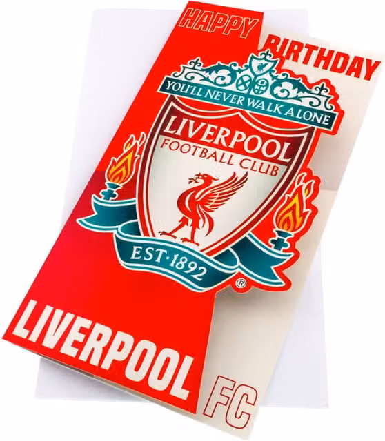Liverpool FC Crest Birthday Card in Red and Green