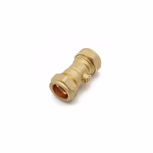 McAlpine QQE Straight Isolating Valve 22mm Brass in Gold