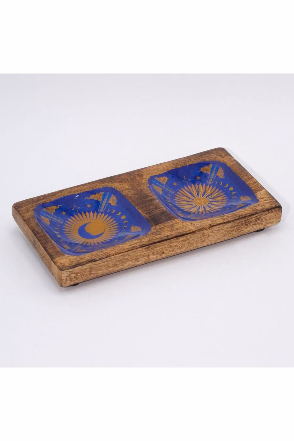 KDMD Sun & Moon Enameled Double Trinket Tray Blue Handcrafted Jewelry Organizer – 2