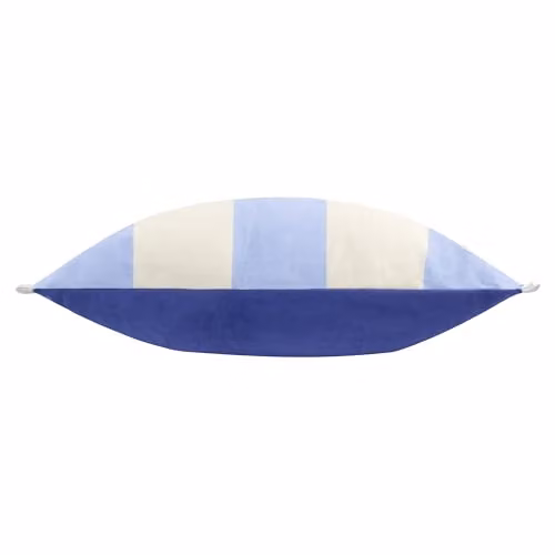Riva Home Araya Blue Striped Velvet Rectangular Cushion with Removable Cover – 1