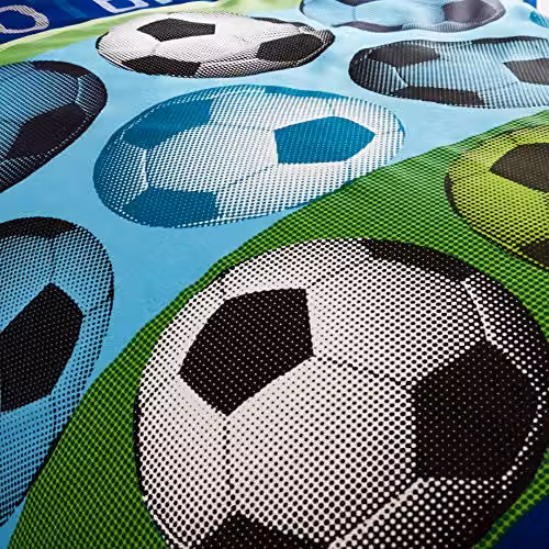 Catherine Lansfield Kids Football Reversible Double Duvet Set and Pillowcase, Blue – 3