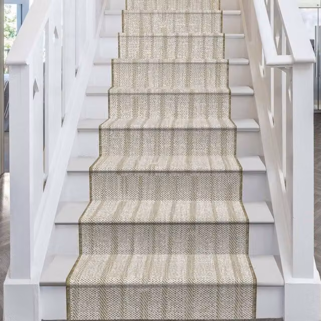 runrug Mojito Stair Runner Carpet, Green, W: 60 cm, L: 450 cm