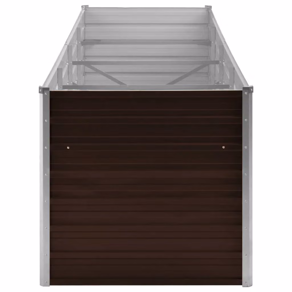 Berkfield Home Garden Brown Galvanised Steel Raised Bed W/D/H: 320 x 80 x 77 cm – 3